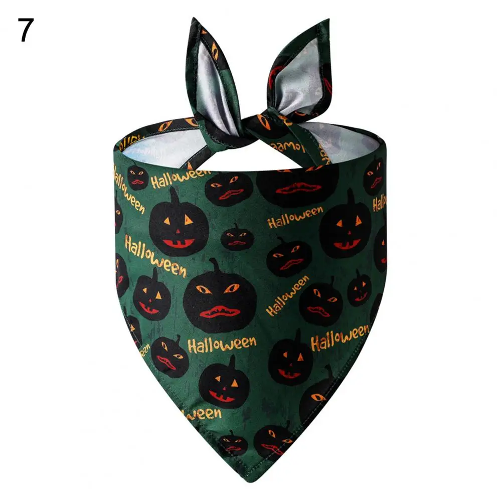 

Super Soft Great Halloween Pumpkin Print Pet Dog Bandana Eye-catching Pet Bib Friendly to Skin Pet Product