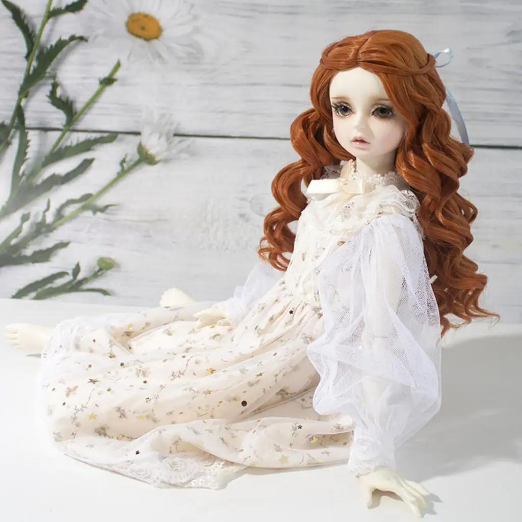 

Curly Hair Wig Hairpiece 20cm For 1/3 1/4 BJD for Lolita Doll for SD DIY