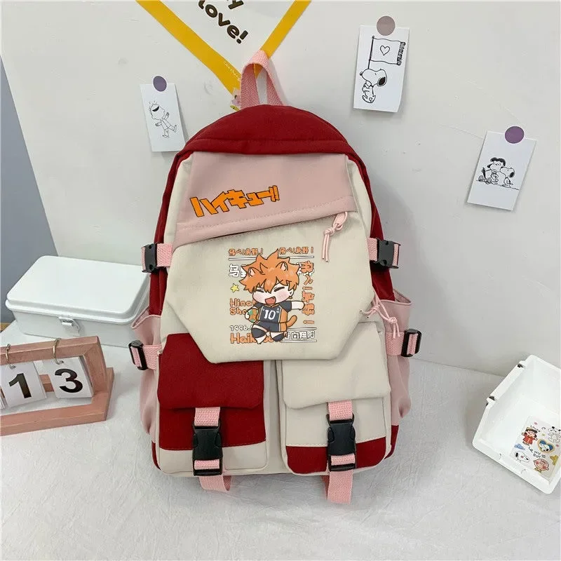 волейбол аниме Ookami to Koushinryou рюкзак 32 × 46 14 см черный синий зеленый красный Haikyuu