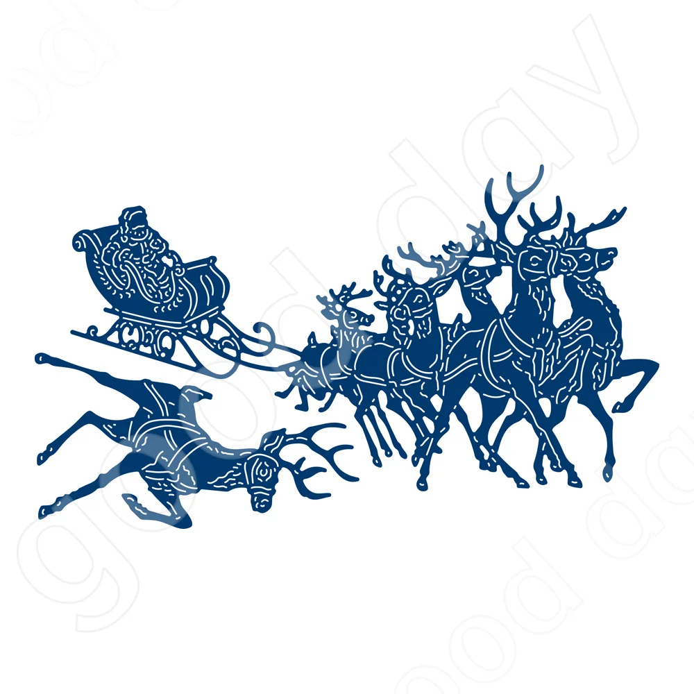 

New 2022 Arrival Sleigh Ride Metal Cutting Dies Scrapbook Diary Decoration Stencil Embossing Template Diy Greeting Card Handmade