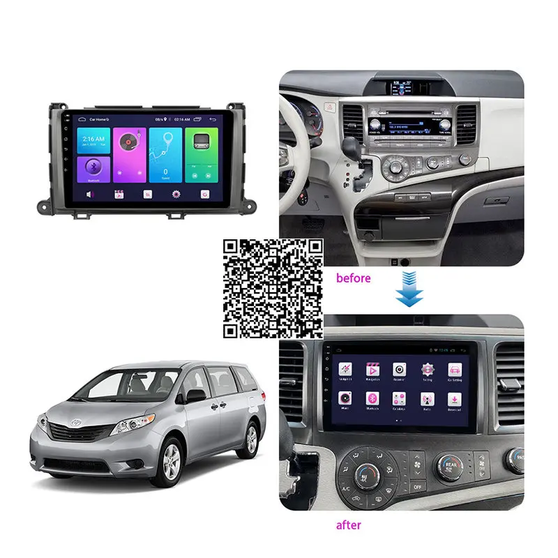 

4+64G Car Radio Stereo For Toyota Sienna 2010-2014 Android Multimedia System GPS Navigation DVD Player