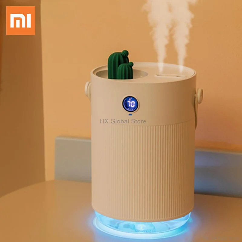 

Xiaomi YouPin 1L Sothing Cactus Double Spray Humidifier LCD Digital Detect Humidity Purifying Air Mist Diffuser With 7 LED Lig