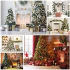 Виниловый фон для вечерние фотосъемки с рождественской елкой