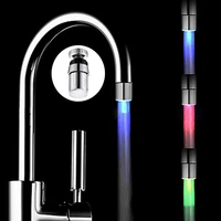1pcs led temperature sensitive 3 color light up faucet kitchen bathroom glow water saving faucet aerator tap nozzle shower