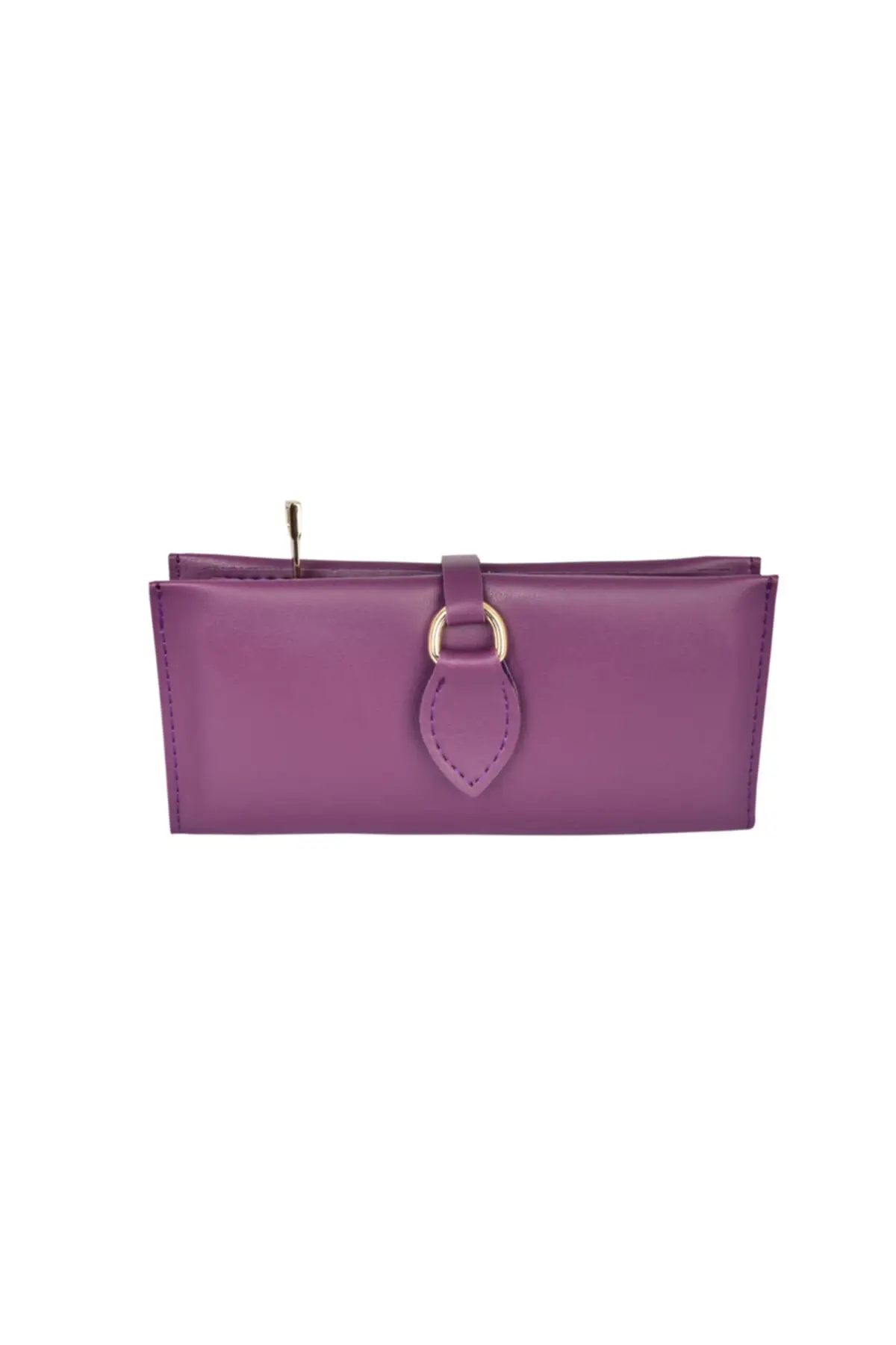 

Women's Wallet Soft Skin Buckle And Multi Compartment Purple Luxury Design Fashion Coin Purse Card Holder Wallet