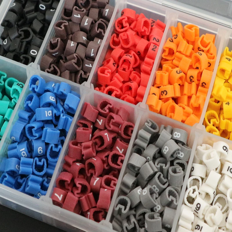EC-0/1/2/3/5 пластиковые 10 Trellis наборы кабелей маркеры от 0 до 9 цифр красочная трубка