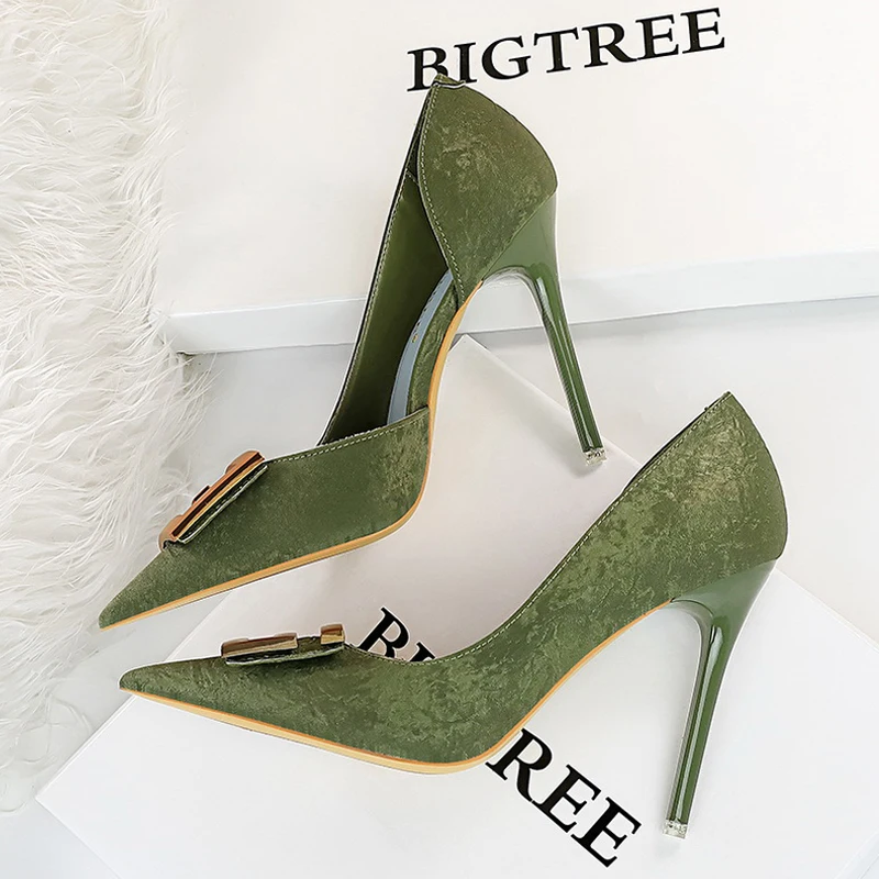 Туфли BIGTREE женские на высокой шпильке пикантная Элегантная модная обувь с
