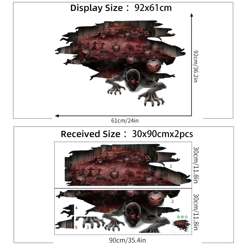 Наклейки на пол в виде тыквы чайки призрака большие вечерние стены для
