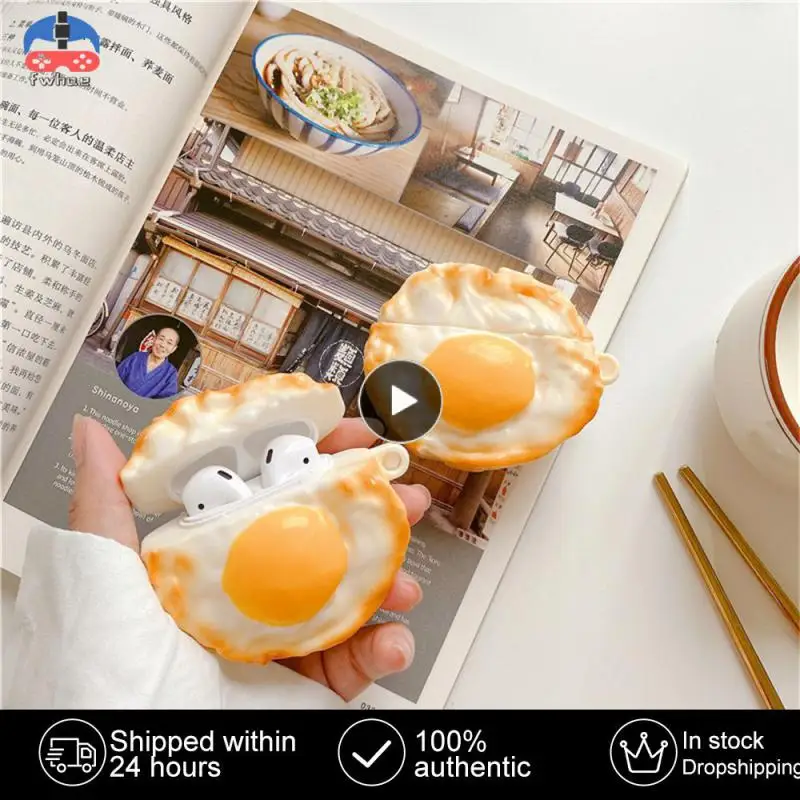 

Personality Earphone Case bluetooth-compatible Earphone Cute Earphone Case For Airpods Creativity Simulated Poached Eggs