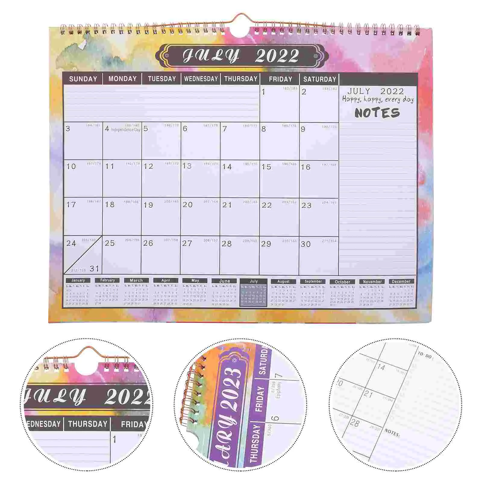 

Decorative Spiral Calendar Wall Hanging Ornament Bedroom Printing Calendar
