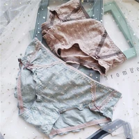 sen department autumn cute printed cotton lace low waist womens panties small floral bow student fashion lolita briefs new sexy