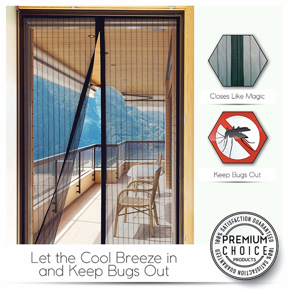 

Tool-free Magnetic Mosquito Net Summer Anti Bug Fly Door Curtains Mesh Automatic Closing Door Screen Magic Mesh Kitchen Screen