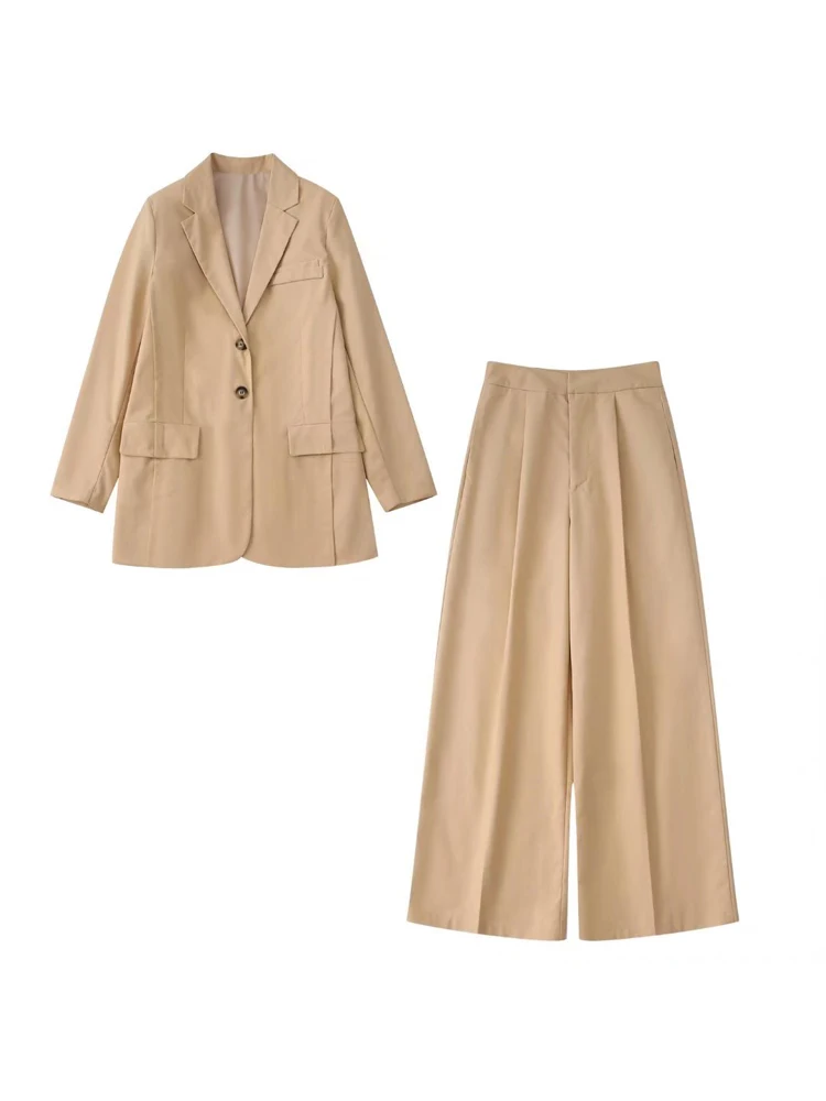 

2022 Summer Women Casual Pant Suits 2 piece sets Solid Loose Blazers Coats and Trousers Female Fashion Suit Clothing