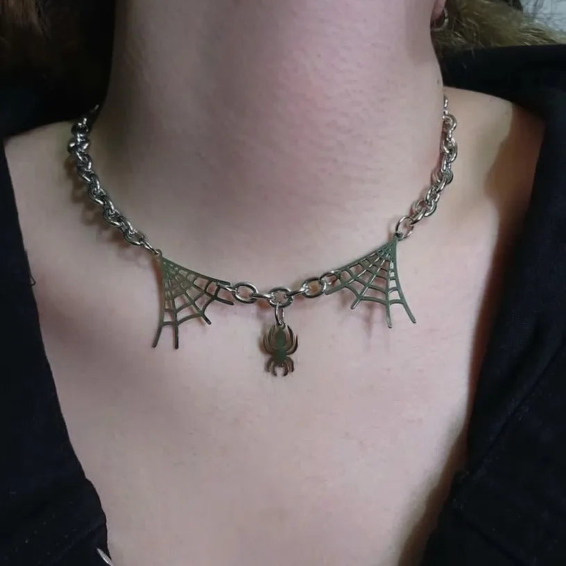 Корейский стиль Instagram панк хип-хоп Паук Паутина Хэллоуин виантаж для женщин