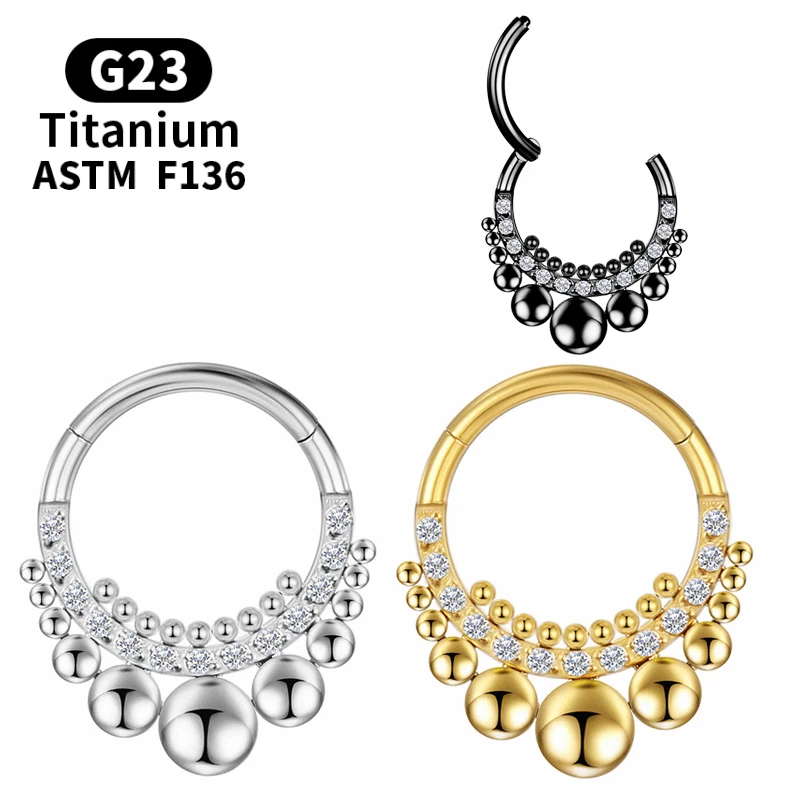 

Tragus Industrial Piercing Septum G23 Titanium Clicker Ear Earrings Women Cartilage Zircon Helix Body Jewelry Charming Wholesale