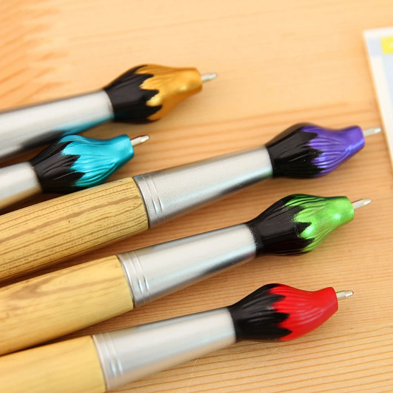 

Creative Personality Brush Shape Boutique Creative Ballpoint Pen Oil Brush Wooden Brush Water Transfer Ballpoint Pen