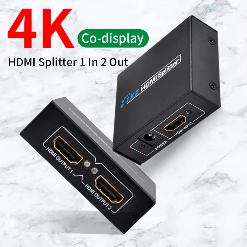 4K 2K HDMI-совместимый сплиттер 1 в 2 выхода HDCP Full HD 1080p видео HDMI коммутатор адаптер для