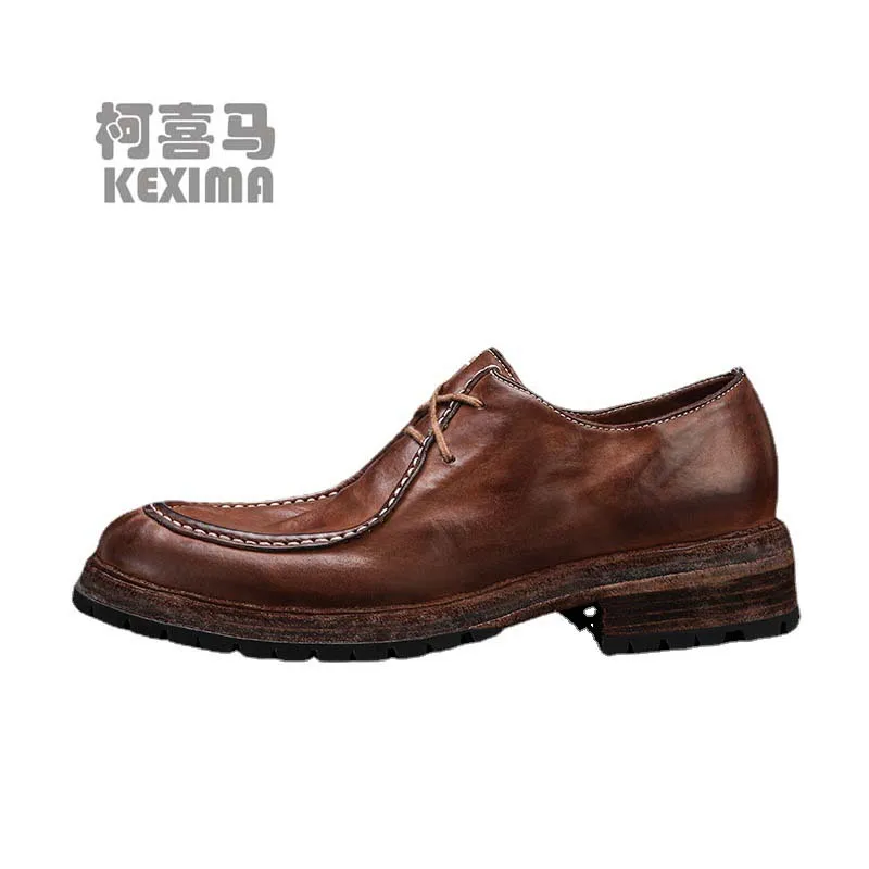 

yinjiefushi Horse skin Men shoes Casual Horse leather shoes Thick bottom increase commerce Men shoes Leather sole