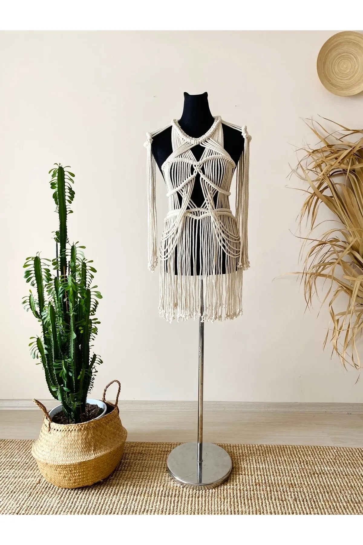 

Women's Pareo Ecru Macrame Beach Dress Festival Party Dress Swimwear Cover Up Dress Sexy Tunic Suit Beachwear