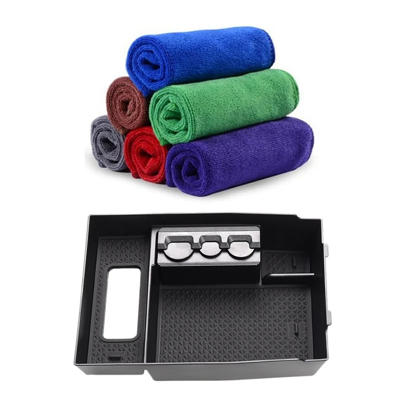

12 Pcs Microfibre Cleaning Cloth 40X40cm & 1 Pcs Car Central Armrest Box For MAZDA