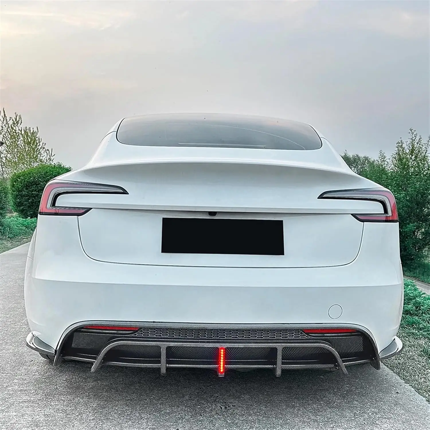 Для Tesla Model 3 Highland 2024+ автомобильный диффузор заднего бампера из полипропилена