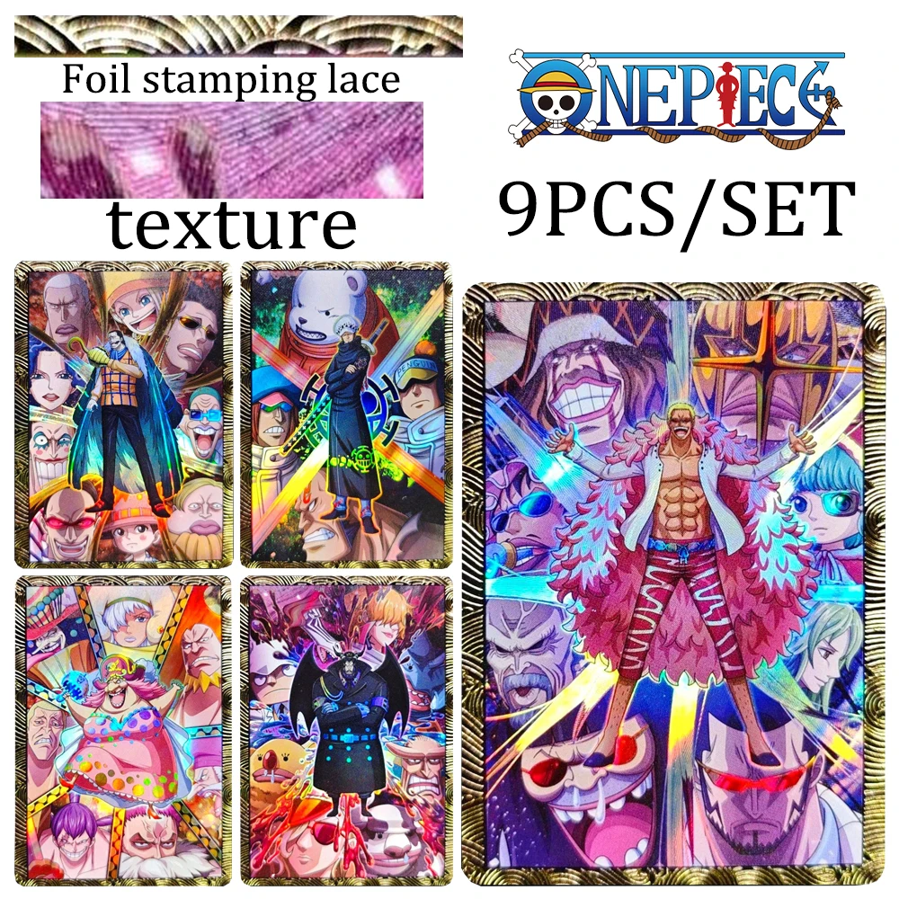 Цельный DIY 9 шт./компл. Trafalgar Shirahoshi Luffy Gold кружевная текстура радужный блеск