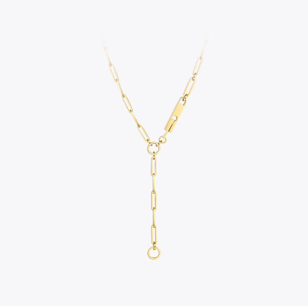 

ENFASHION Punk Stainless Steel Link Chain Choker Necklace Women Gold Color Simple Necklaces Femme Fashion Jewelry Gifts P193061