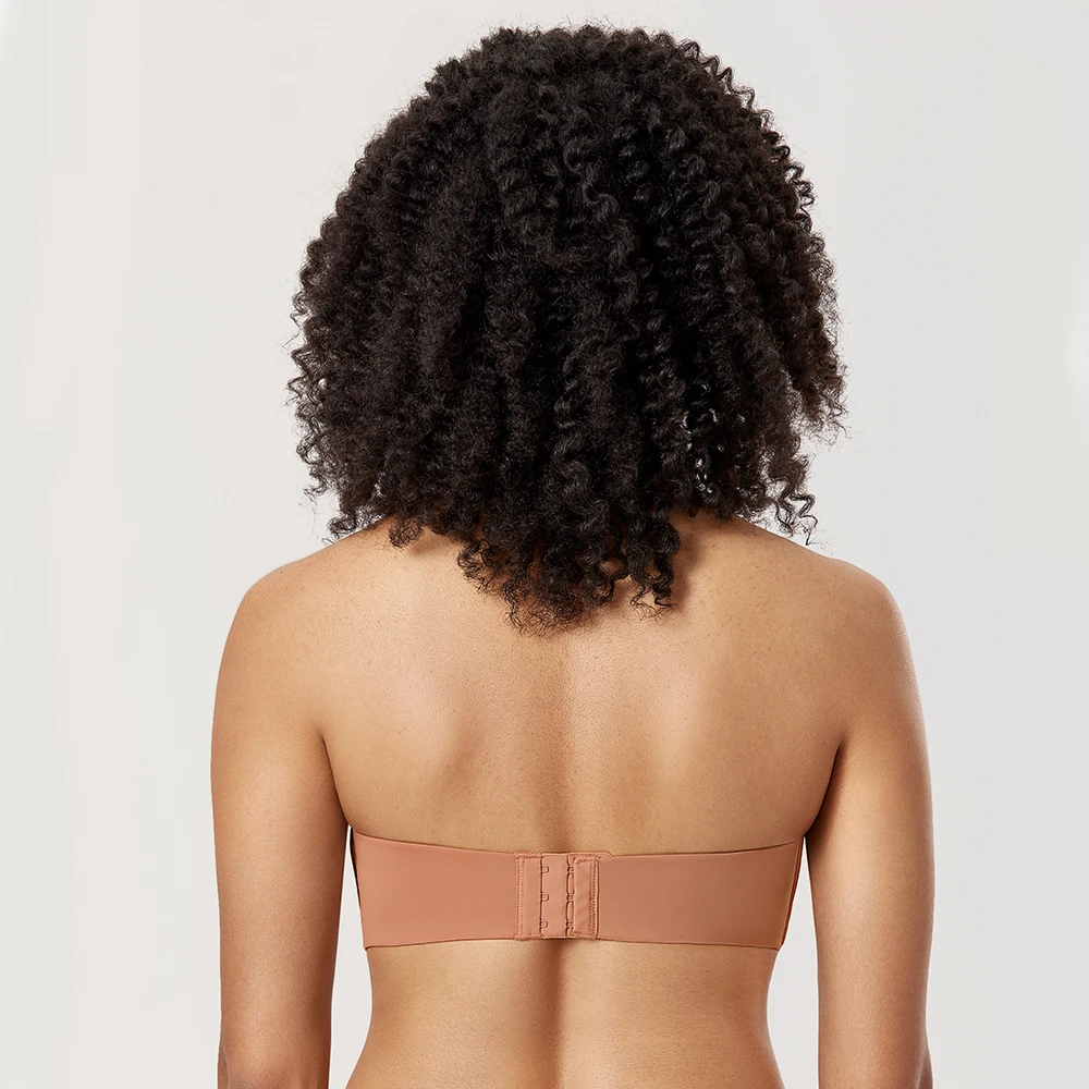 Women Plus Size Strapless Bra Lace Slightly Padded Underwire Push Up Bras Lift Great Support Underwear DD E F