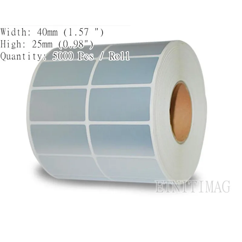 Double row Label Sticker 40mmx25mmx5000Sheet/Roll Silver PET Label Waterproof For Hot transfer serial number bar code printing