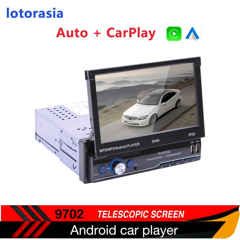 

lotorasia 1Din Android 8.1 Car Radio Telescopic Screen MP5 player GPS+Navigation+WIFI Bluetooth USB FM Audio stereo Bluetooth US