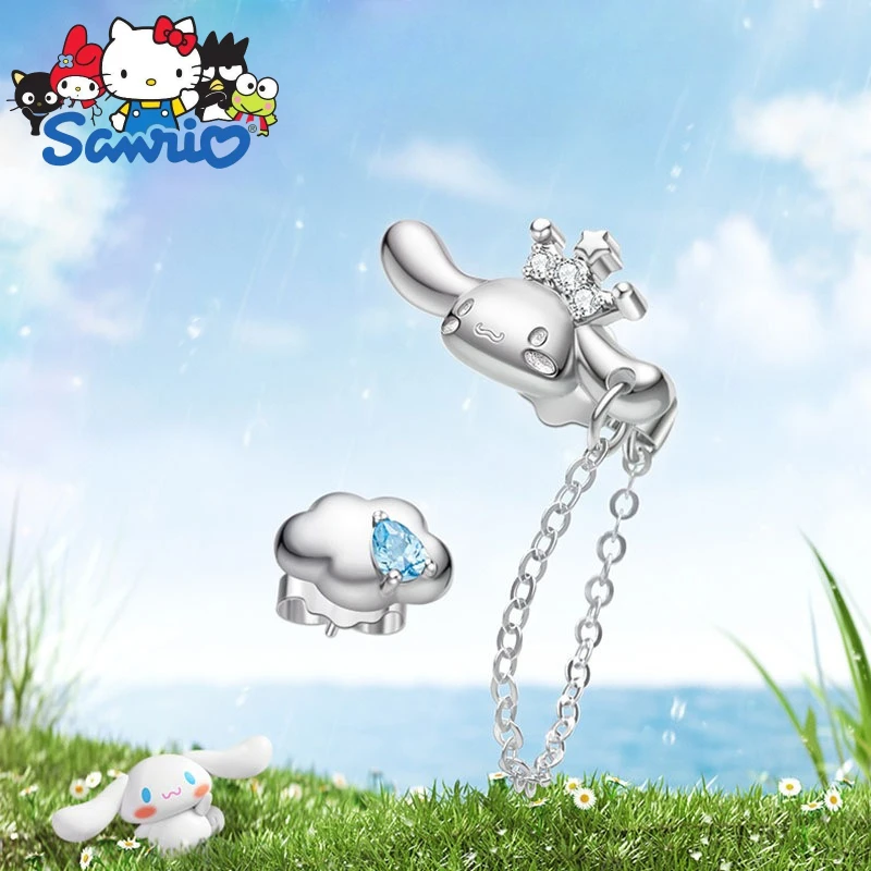 

Sanrio синие бриллиантовые серьги Hello Kitty Kuromi Mymelody Cinnamoroll Рождественский подарок для подруг и друзей на день рождения