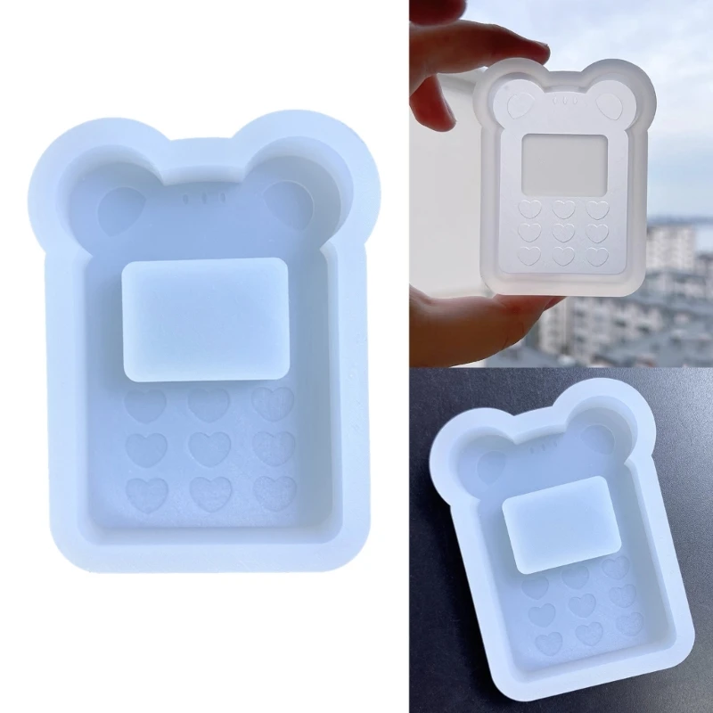 

Shiny Homemade Geometry Bear Phone Silicone Epoxy Resin Mold DIY Keychain Pendant Jewelry for Bag Decorations Craft