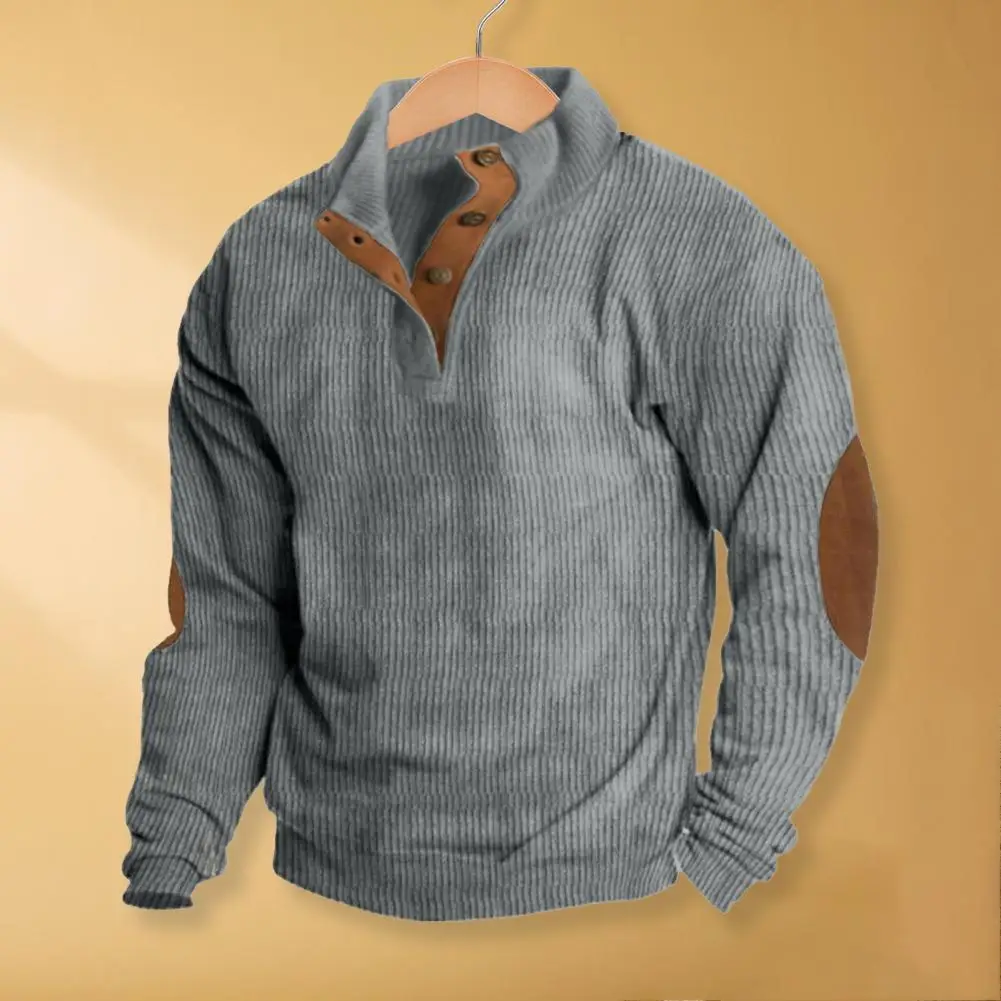 

Пуловер Мужской винтажный свободного покроя, свитшот с воротником-стойкой, мягкая дышащая повседневная одежда в стиле пэчворк, контрастных цветов, на осень