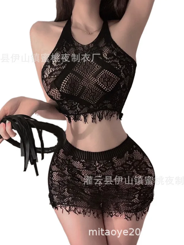 Сетчатые кружевные вязаные крючком шорты для ночного клуба девушек сексуальная