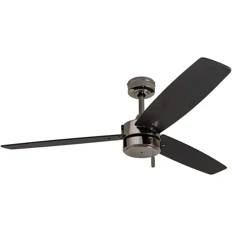 

52" Gun Metal Indoor/Outdoor Ceiling Fan with 3 Blades, Pull Chain & Reverse Airflow