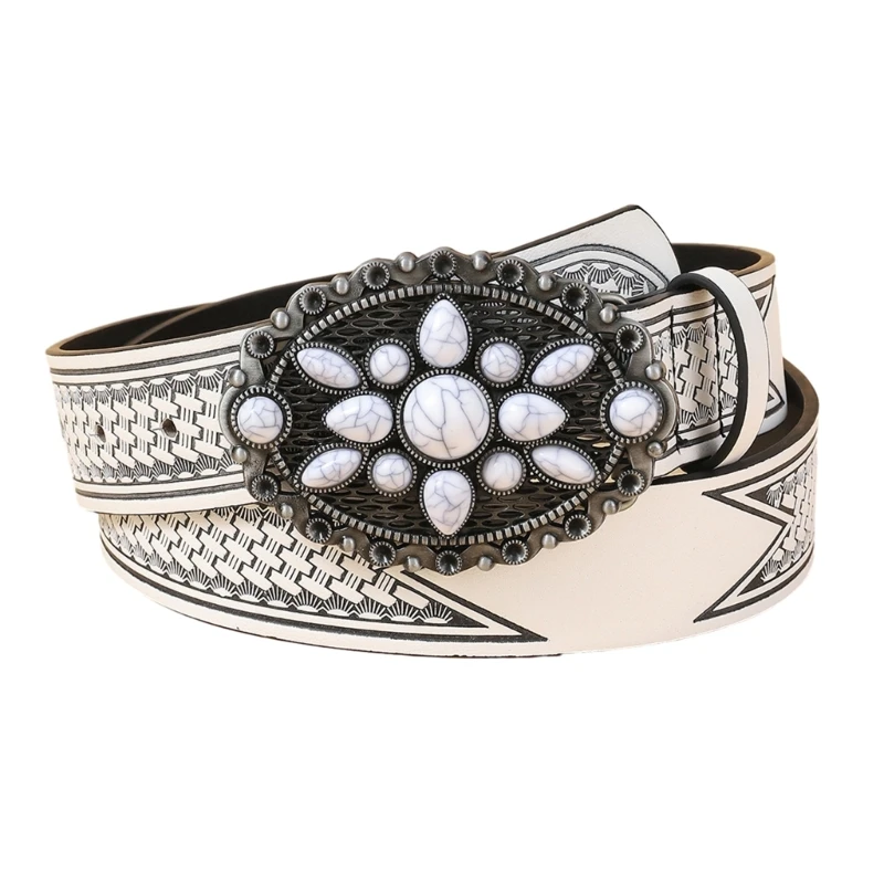 

Woman Relief Pattern Belt for Dresses Teen Waist Belt Vintage Belt for Jeans