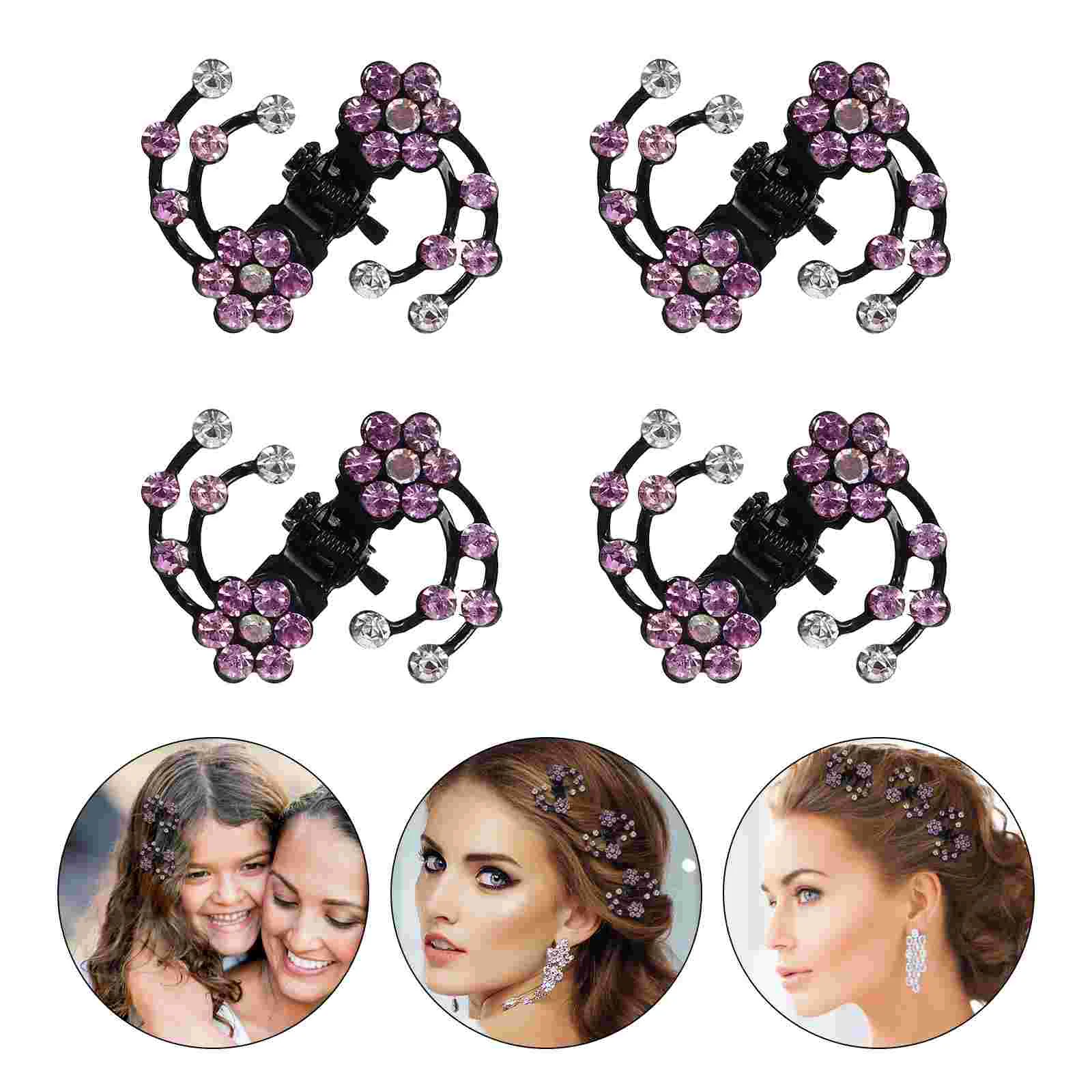 

6pcs Hairpin Reusable Fashion Portable Hair Accessories Flower Hair Clips Hair Clamps Hairpin for Wedding Bridal