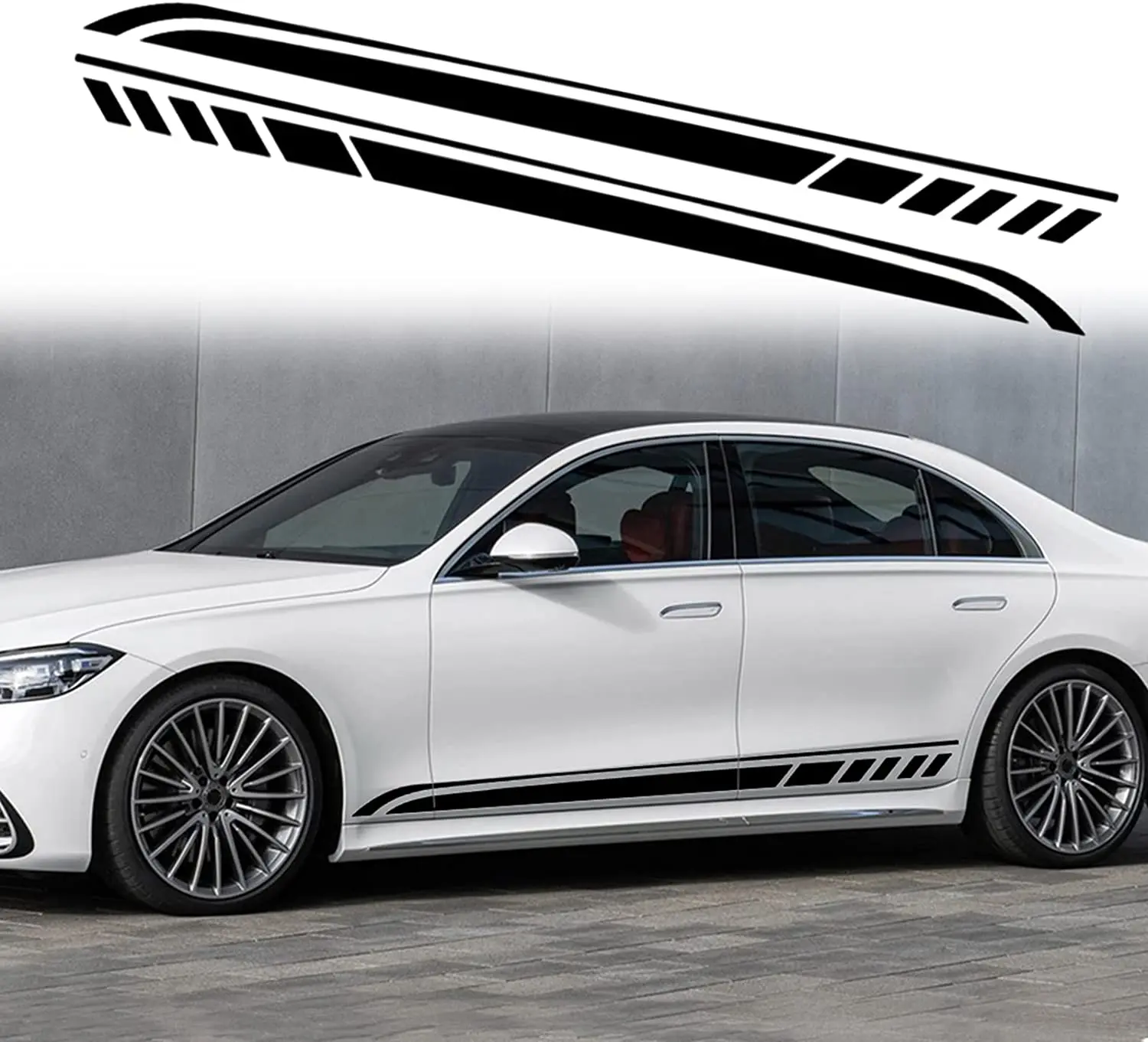 

RUIANTE Sports Racing Stripe Stickers for Car Body Door Side Stripe Graphic Vinyl Decals Decoration for All Cars SUV Truck Off-R