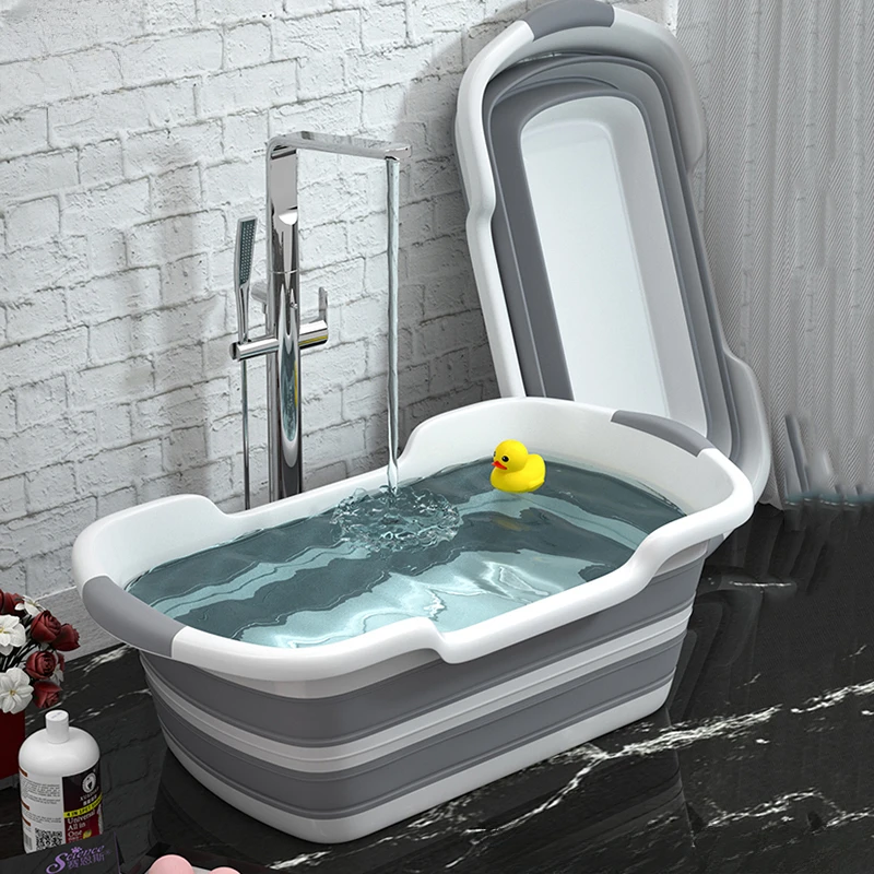 

1PC Portable Folding Bathtub Baby Shower Portable Silicone Capacity Washing Storage Non-Slip Dog Bath Tubs Foot Spa Bath Hot Tub