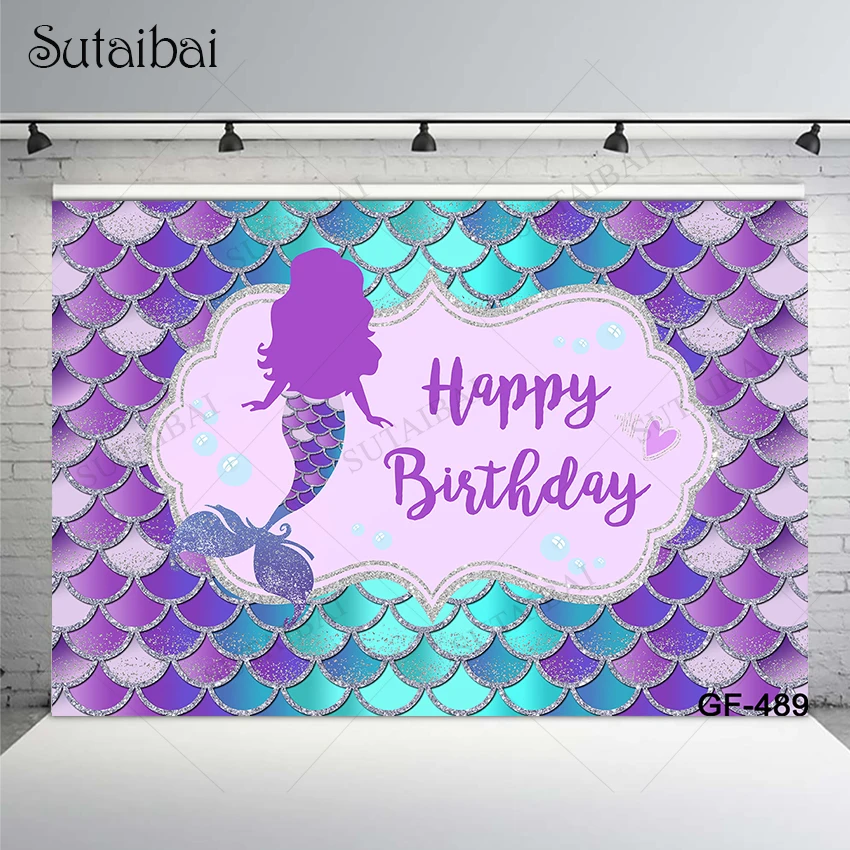 

Виниловый фон для фотосъемки с изображением принцессы в стиле дня рождения, русалки