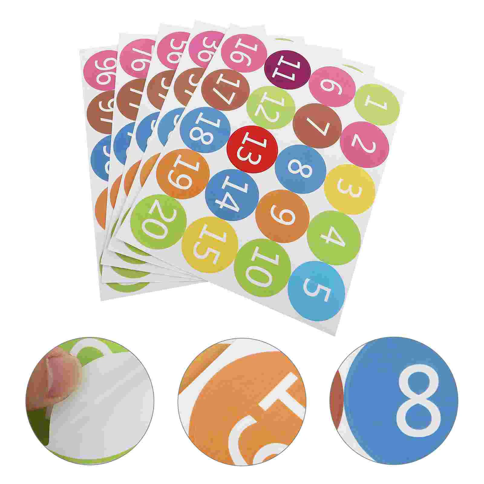 

5 Sheets Colorful Number Stickers Number Paster Digital Cognitive Wall Stickers