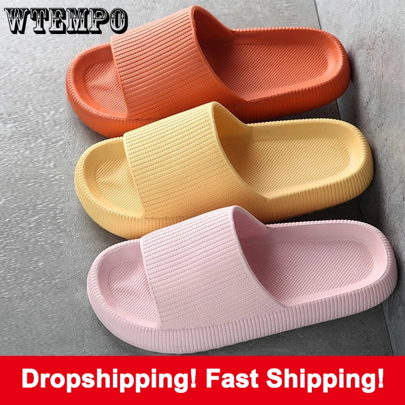 

Шлепанцы WTEMPO женские на толстой платформе, Нескользящие комнатные сандалии из ЭВА, Нескользящие, Эва, для ванной комнаты, Прямая поставка