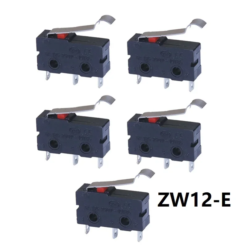 5 шт., мини-переключатель 10 мм x 20 мм, переключатель сброса, 3 контакта, 5 А, 250 В переменного тока, серия ZW12, тактовый переключатель без блокировки