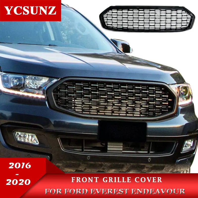 

ABS Car Racing Grills Front Grilles Cover Accessories Fit For Ford Everest Endeavour 2016 2017 2018 2019 2020