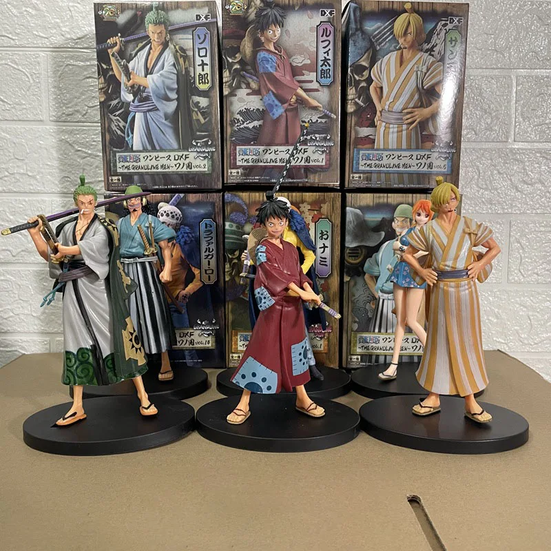 

One Piece Wano Country Kimono Samurai Luffy Zoro Sanji Action Figure Law Usopp Nami Sexy Kawaii Boxed Model Toys for Children