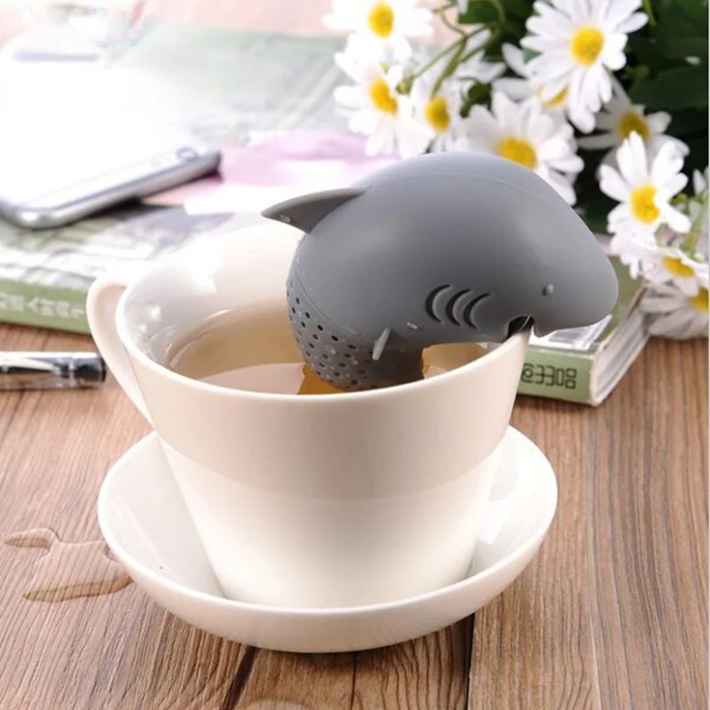 

1PCS Shark Tea Infuser Silicone Strainers Tools Tea Strainer Infuser Filter Empty Bag Leaf Diffuser Wedding Decoration Gifts