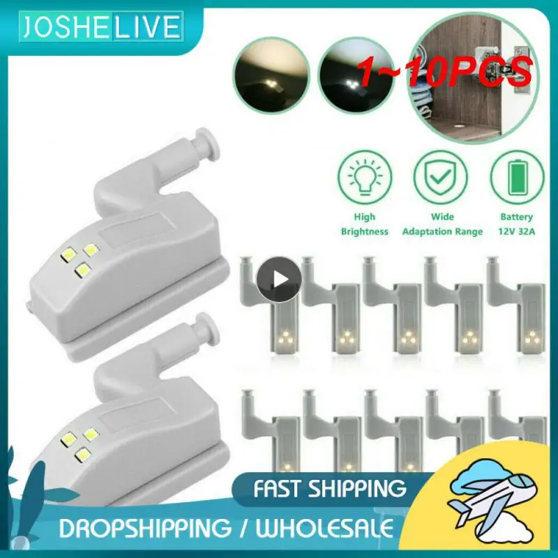 

1~10PCS Universal LED Inner Hinge Lamp Cabinet Induction Lights Wardrobe Cupboard Sensor Lights Bedroom Kitchen Closet Night