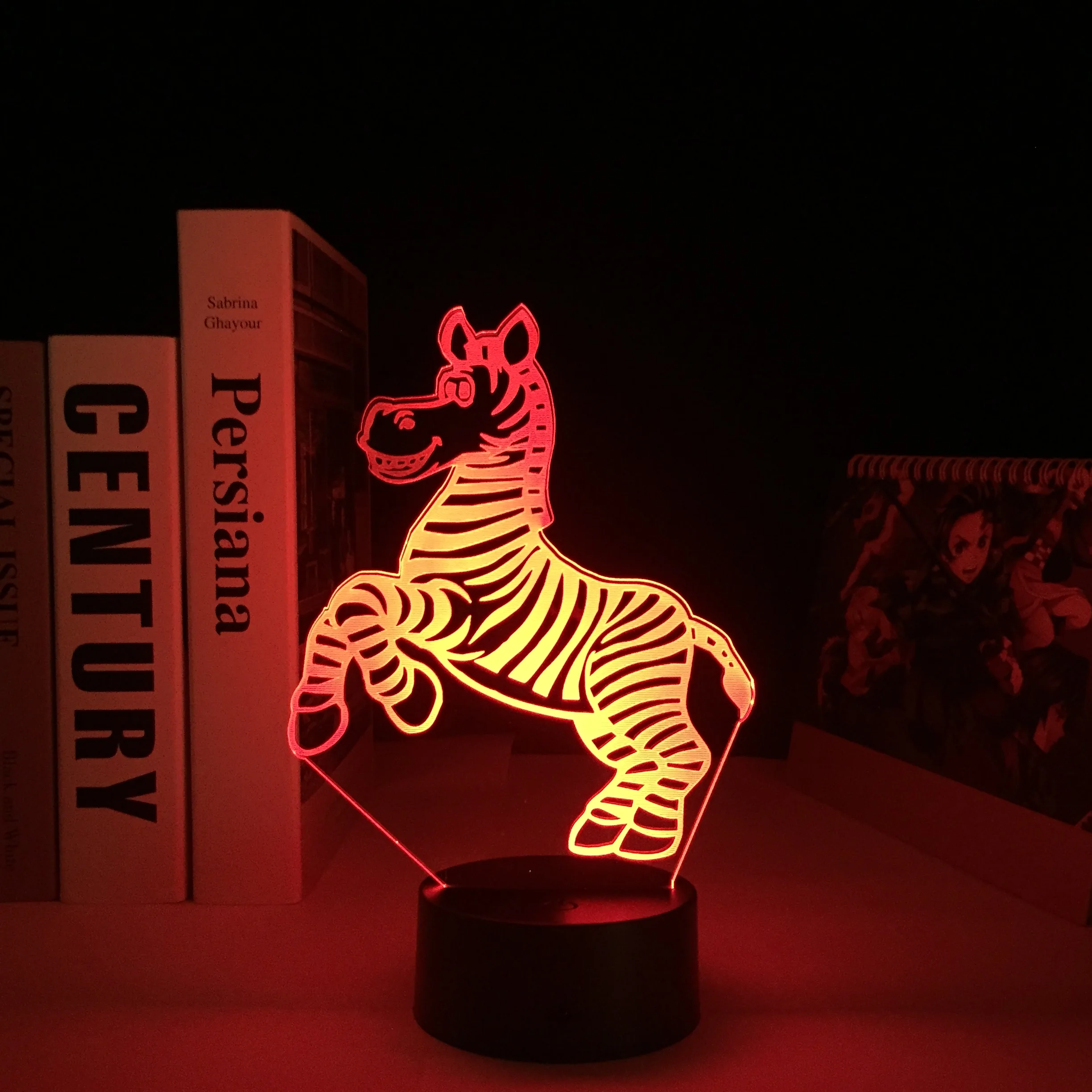 

Zebra Acrylic 3D Night Light Led RGB Colors Table Lamp Cartoon Touch Sensor Nightlight for Kids Birthday Gift Festival Gifts
