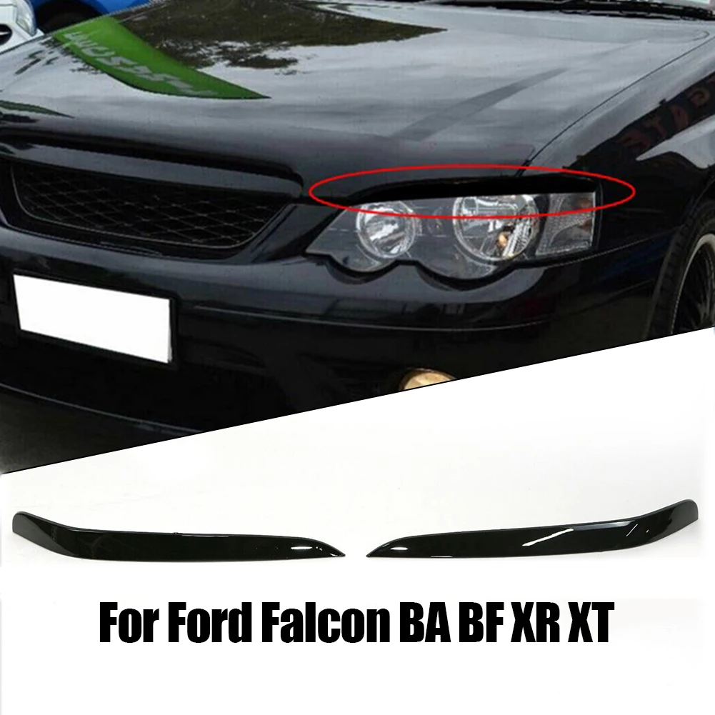 

2x Headlight Eyebrow ABS Material BA BF XR XR6 XR8 XT Durable Eyelid Cover Trim For Ford Falcon Practical To Use