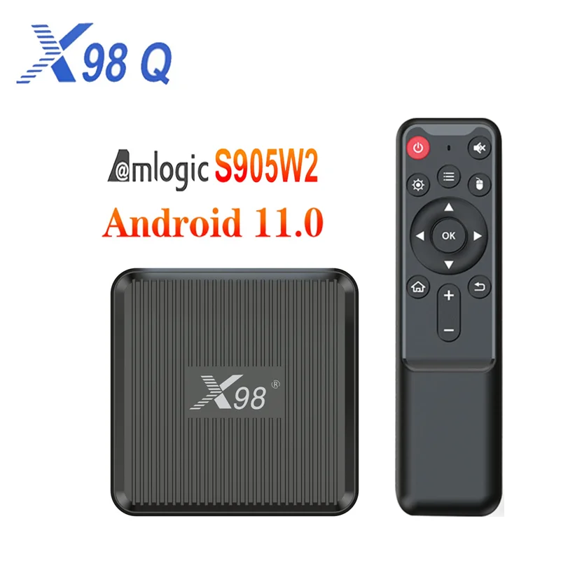 Фото Смарт-ТВ-приставка X98Q на Android 11, процессор S905W2 Quad Core, двухдиапазонный Wi-Fi 2.4G и 5G, 4K HDR, Ethernet 100M, медиаплеер, ТВ-приставка №1